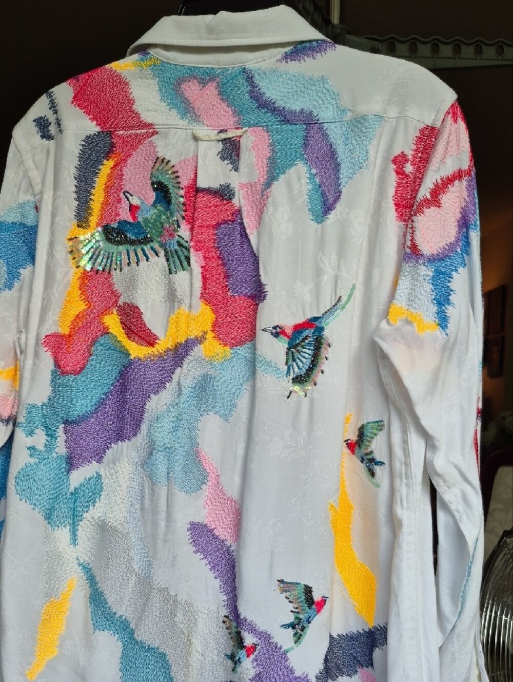 NWOT Robert Graham Limited Edition Embellised Shirt SongBird Size Sm